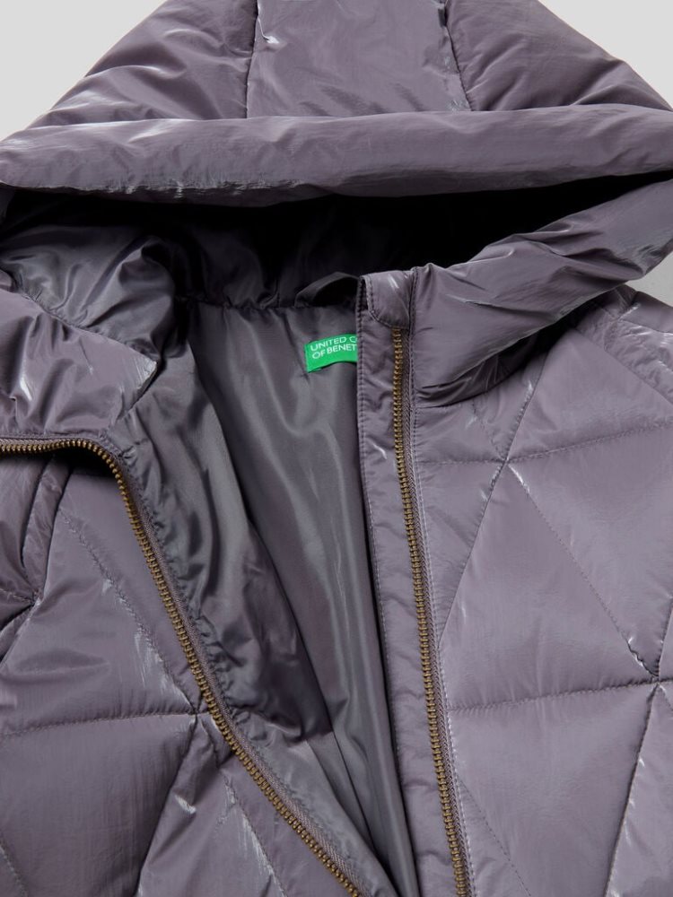 Benetton Long Gewatteerd Padded Jackets Kinderen Grijs | BE396542