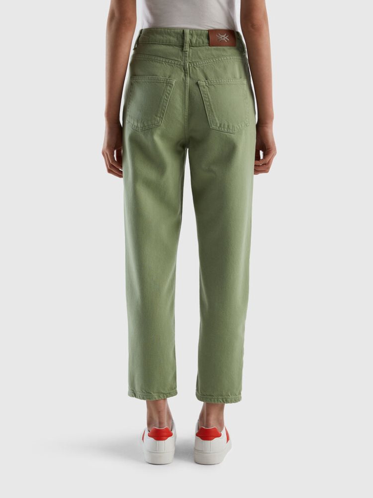 Benetton Long Mom Fit Broek Dames Groen | BE559571