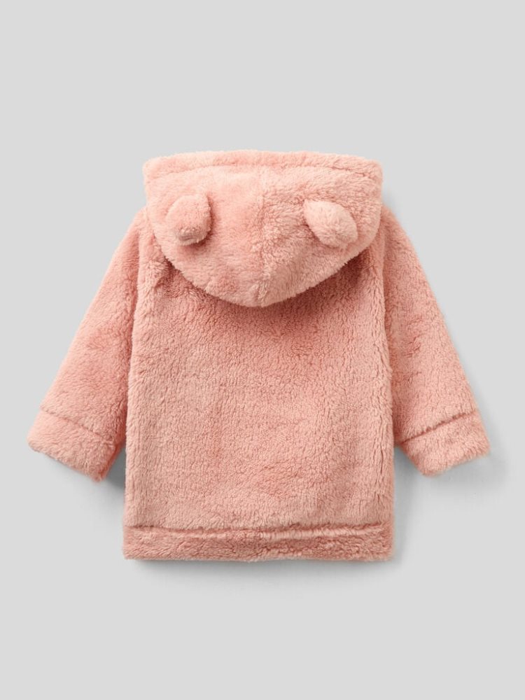 Benetton Long Sleeve Fleece Hoodie Kinderen Roze | BE233662