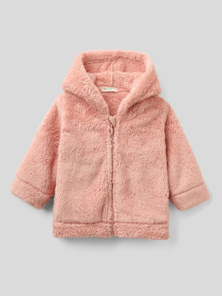 Benetton Long Sleeve Fleece Hoodie Kinderen Roze | BE233662