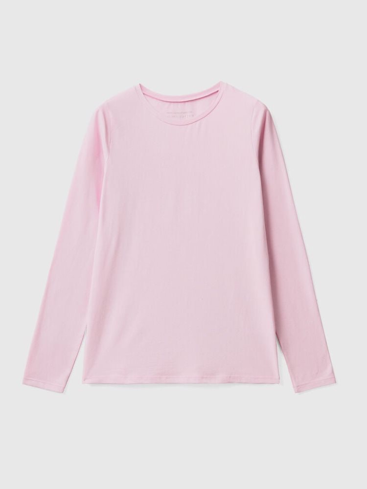 Benetton Long Sleeve Super Stretch T-shirts Dames Lilac | BE810587