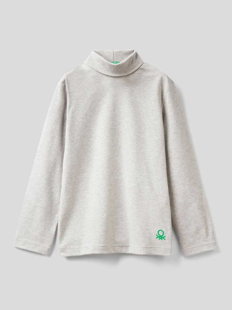 Benetton Long Sleeve Turtle Neck T-shirts Kinderen Grijs | BE710142