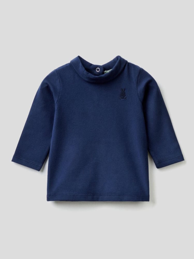 Benetton Long Sleeve Turtleneck T-shirts Kinderen Donkerblauw | BE727820