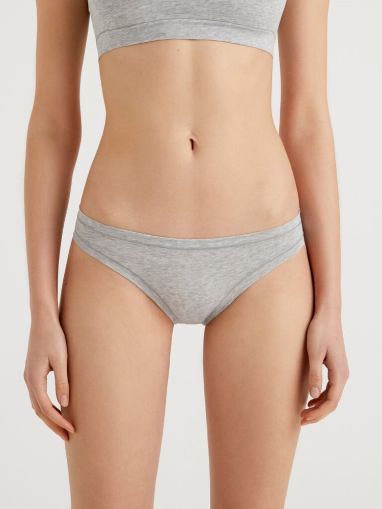 Benetton Low Rise Super Stretch Organic Katoenen Knickers Dames Lichtgrijs | BE242515