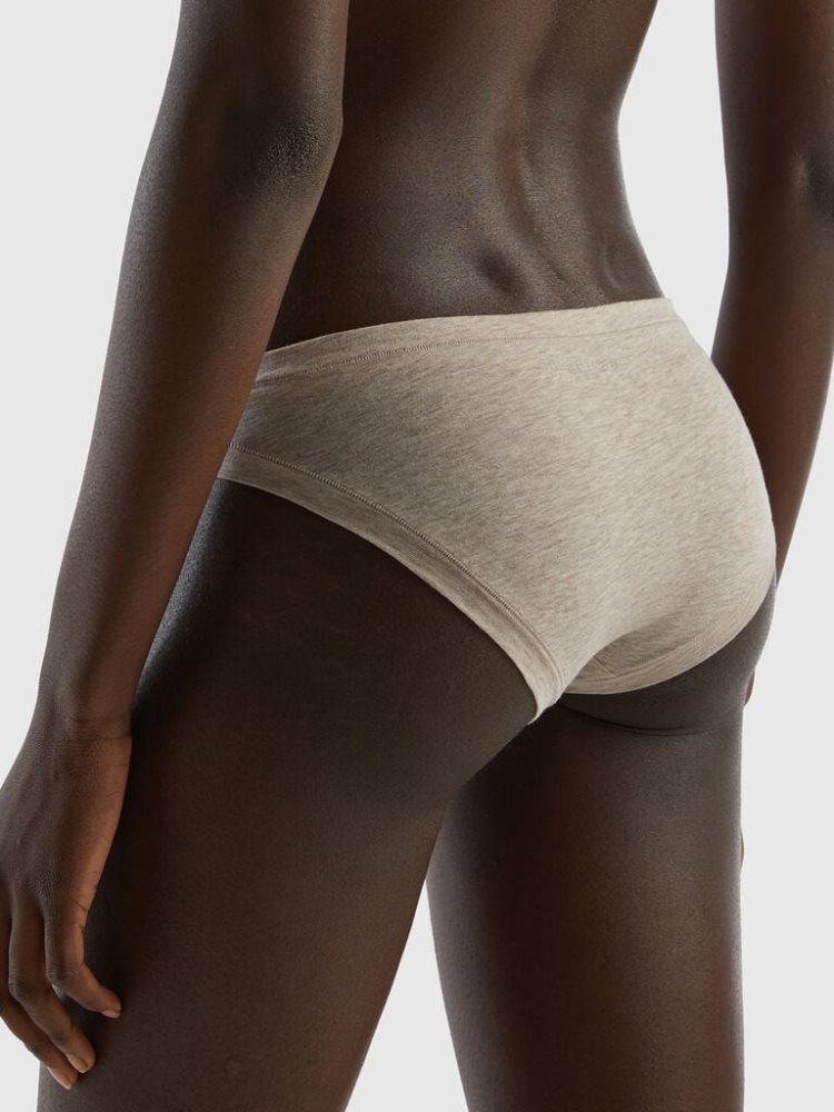 Benetton Low Rise Super Stretch Organic Katoenen Knickers Dames Beige | BE329205