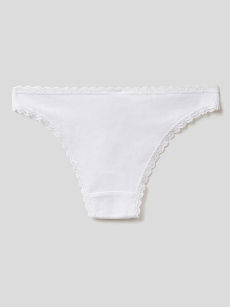 Benetton Low-rise Stretch Organic Katoenen Knickers Dames Wit | BE774684