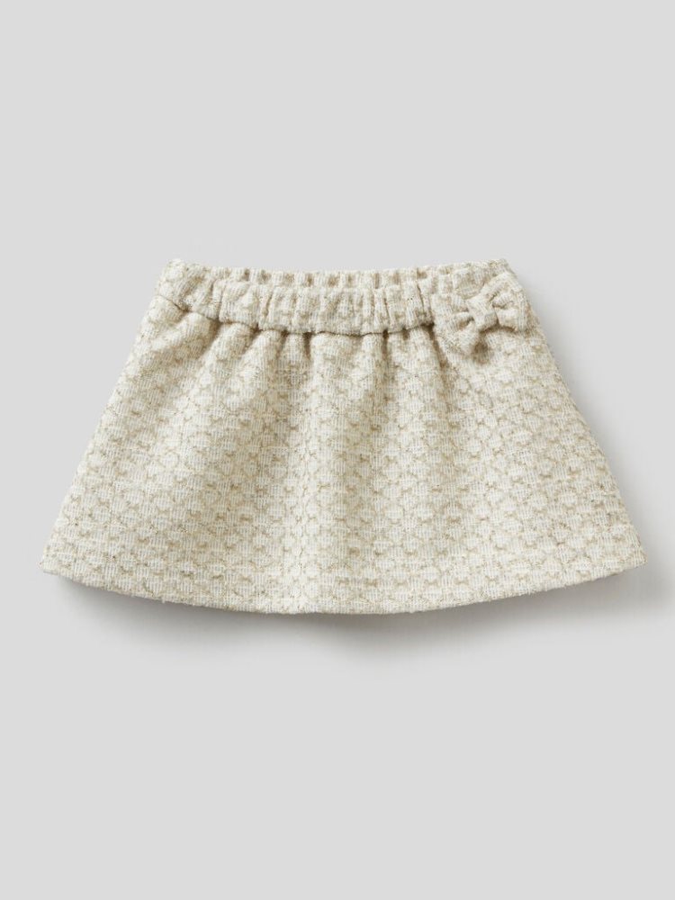 Benetton Lurex And Bow Rokken Kinderen Wit | BE655460