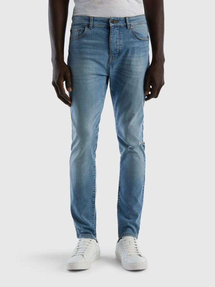 Benetton Mager Fit Jeans Heren Blauw | BE172647