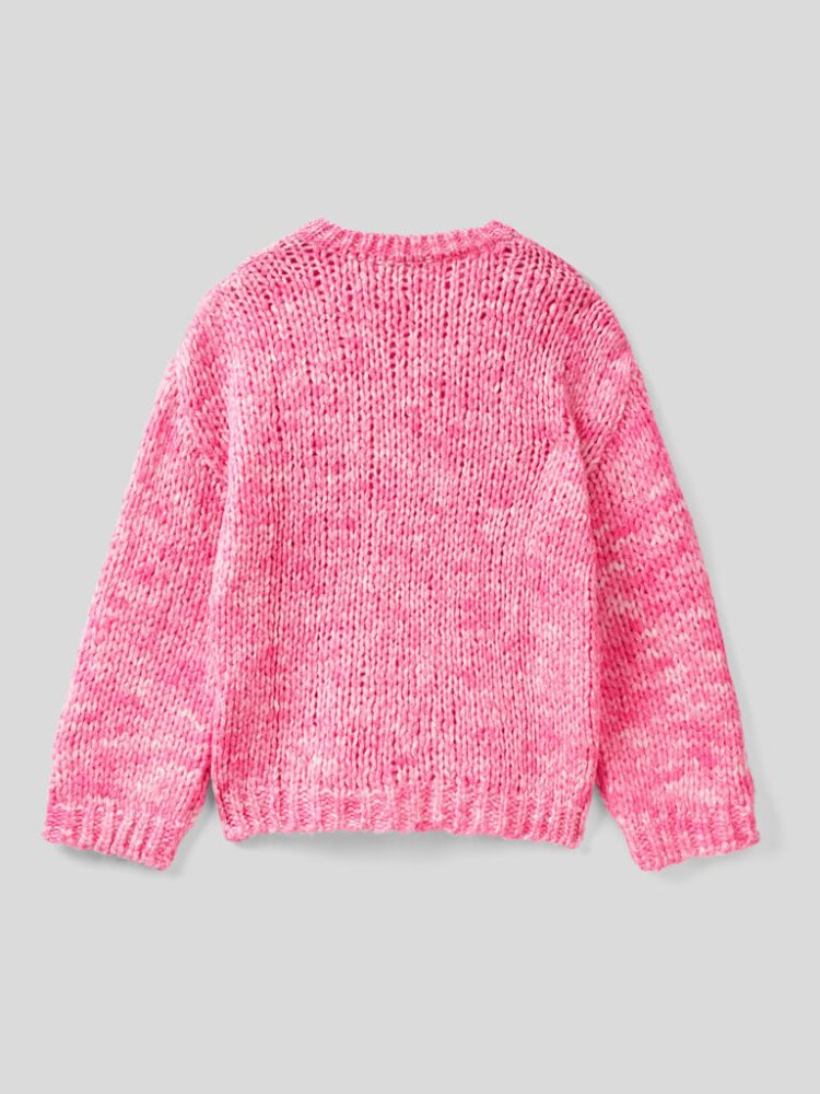 Benetton Maxi Wol Blend Oversized Sweaters Dames Roze | BE397679