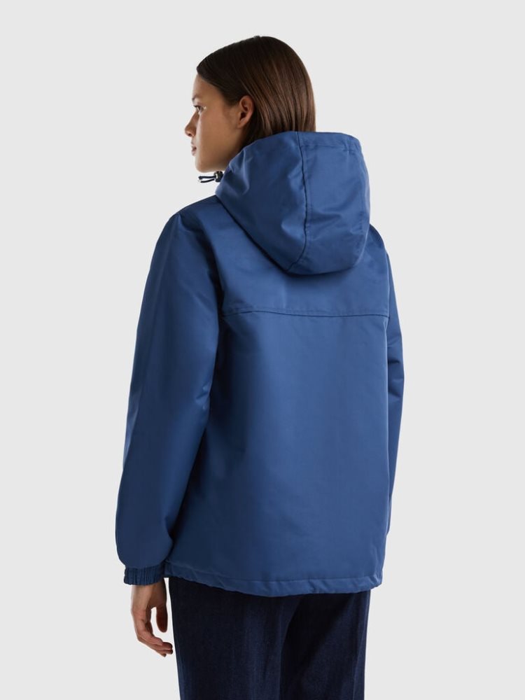 Benetton Met Capuchon Raincoat Jassen Dames Blauw | BE978182