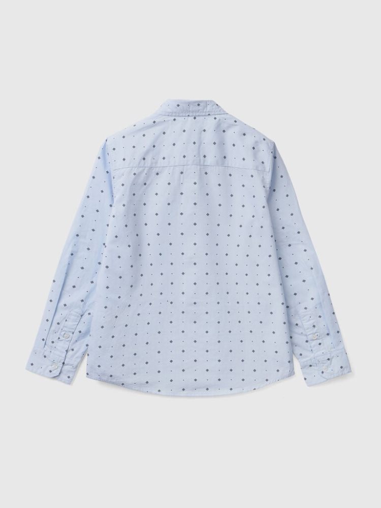 Benetton Micro Patterned Overhemd Kinderen Blauw | BE456139