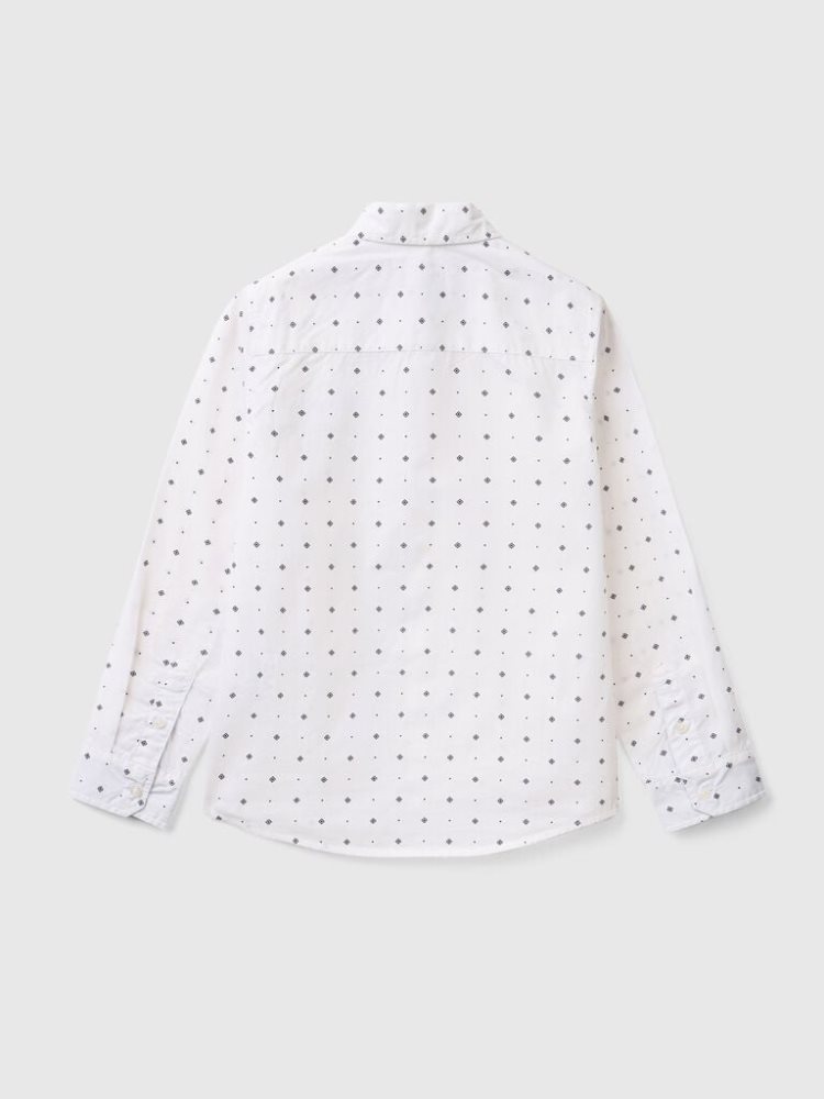 Benetton Micro Patterned Overhemd Kinderen Wit | BE608845