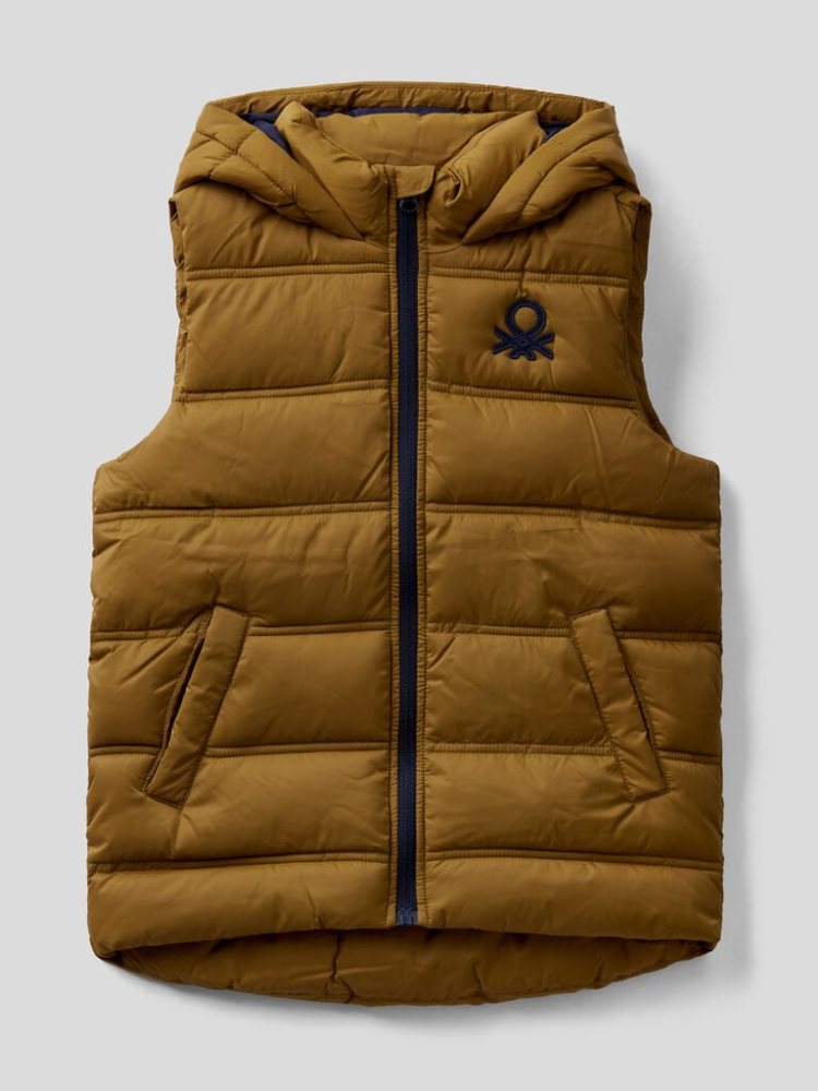 Benetton Mouwloos Hood Padded Jackets Kinderen Groen | BE013481