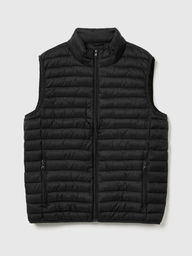 Benetton Mouwloos Puffer Recycled Wadding Gilet Heren Zwart | BE225139