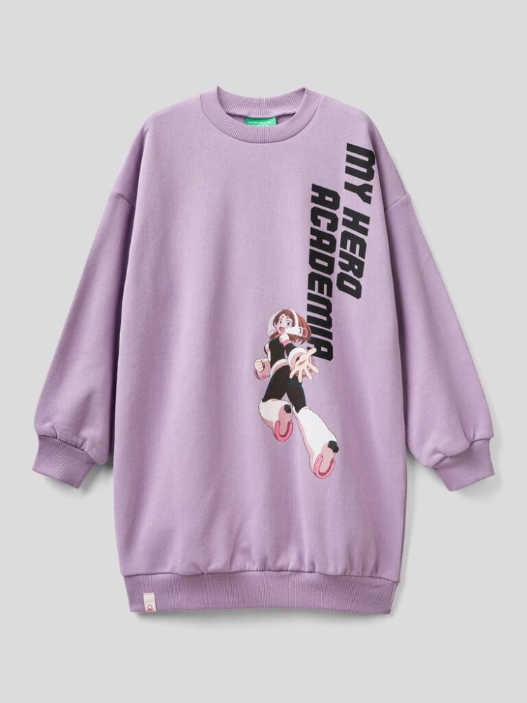 Benetton My Hero Academia Warm Fleece Jurken Kinderen Lilac | BE961694