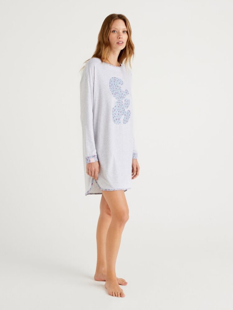 Benetton Nightshirt Smurfs Print Nightshirts Dames Grijs | BE716803