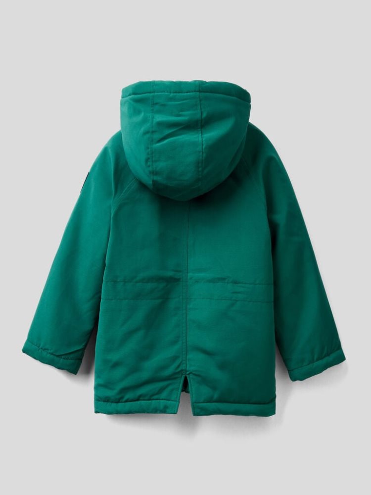 Benetton Nylon Gewatteerd Parka Jassen Kinderen Groen | BE013984