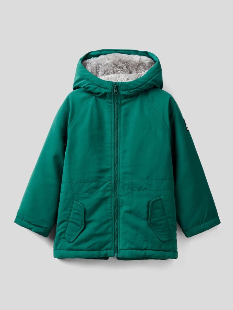 Benetton Nylon Gewatteerd Parka Jassen Kinderen Groen | BE013984