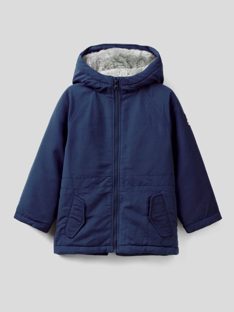 Benetton Nylon Gewatteerd Parka Jassen Kinderen Donkerblauw | BE536676