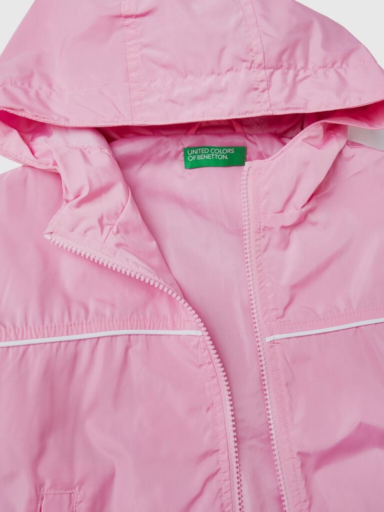 Benetton Nylon Hood Light Jackets Kinderen Roze | BE806025