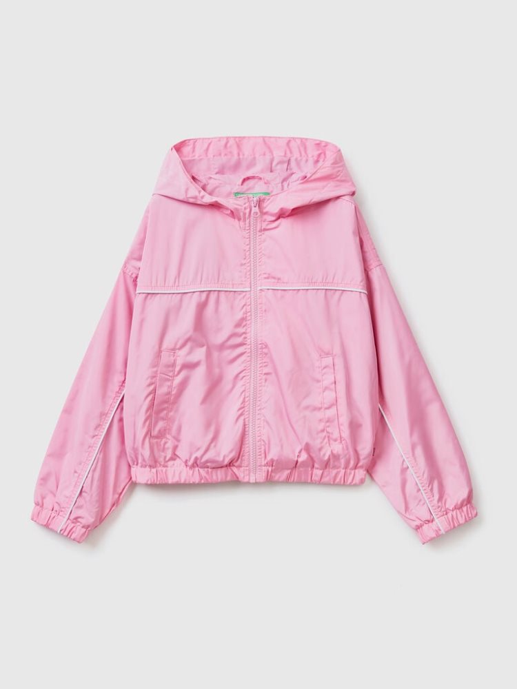 Benetton Nylon Hood Light Jackets Kinderen Roze | BE806025