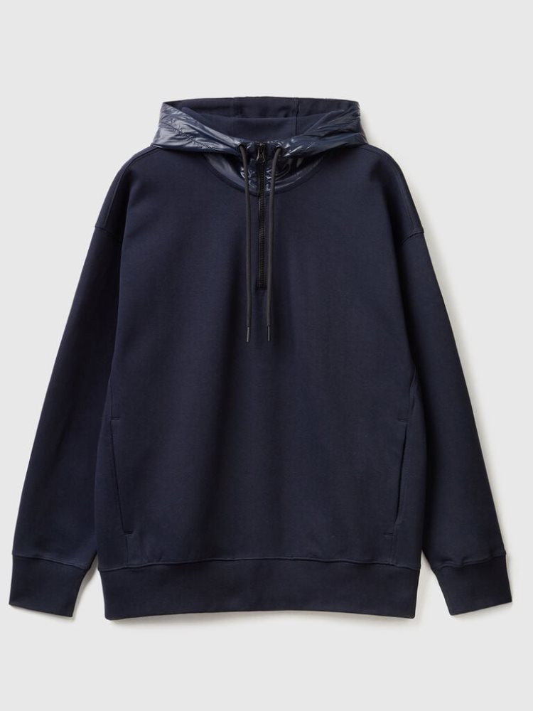 Benetton Nylon Hoodie Heren Donkerblauw | BE901952