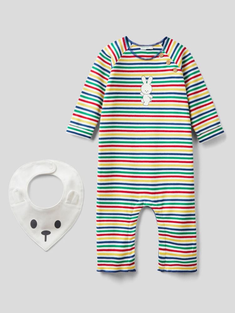 Benetton Onesie And Bib Pure Katoenen Dungarees Kinderen Multi-color | BE231687