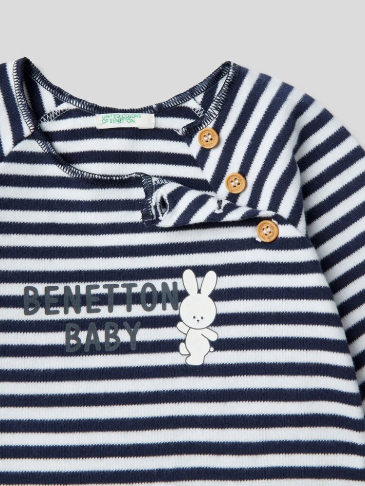 Benetton Onesie And Bib Pure Katoenen Dungarees Kinderen Donkerblauw | BE819685