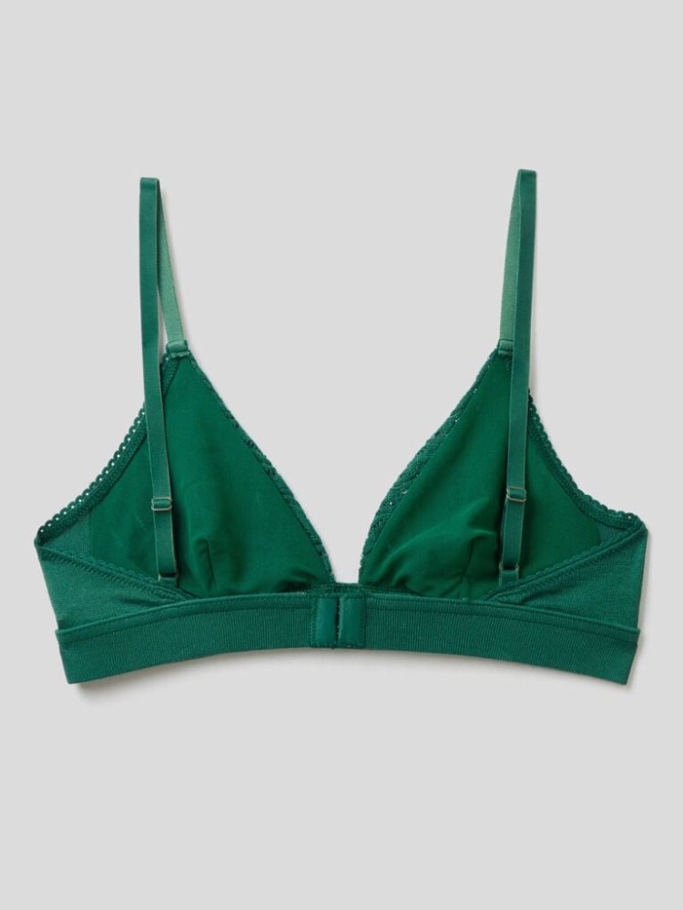 Benetton Open Knit Triangle BH Dames Groen | BE002719