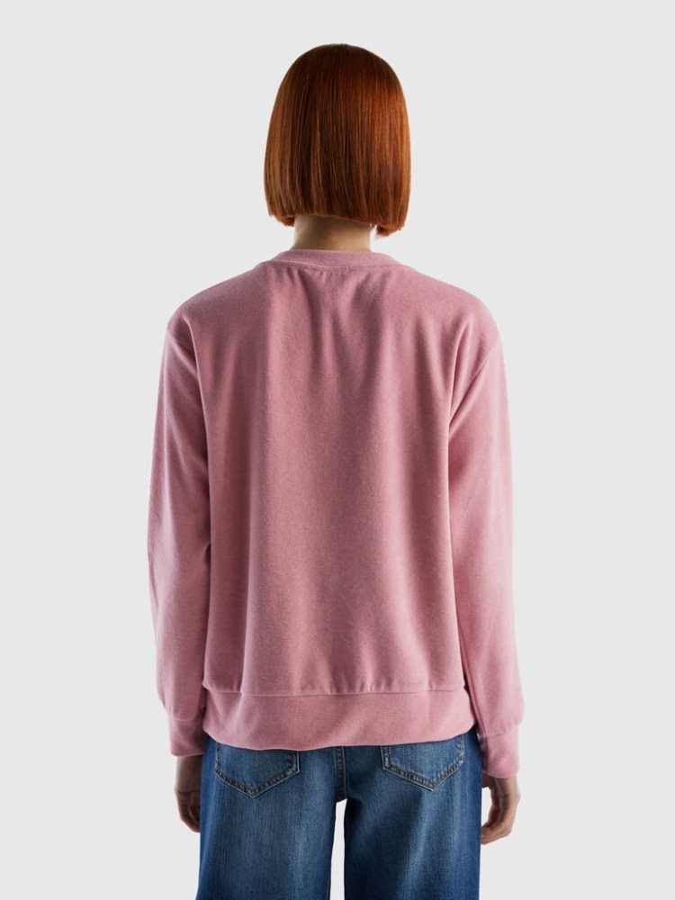 Benetton Organic Katoenen Blend Sweatshirt Dames Roze | BE711612