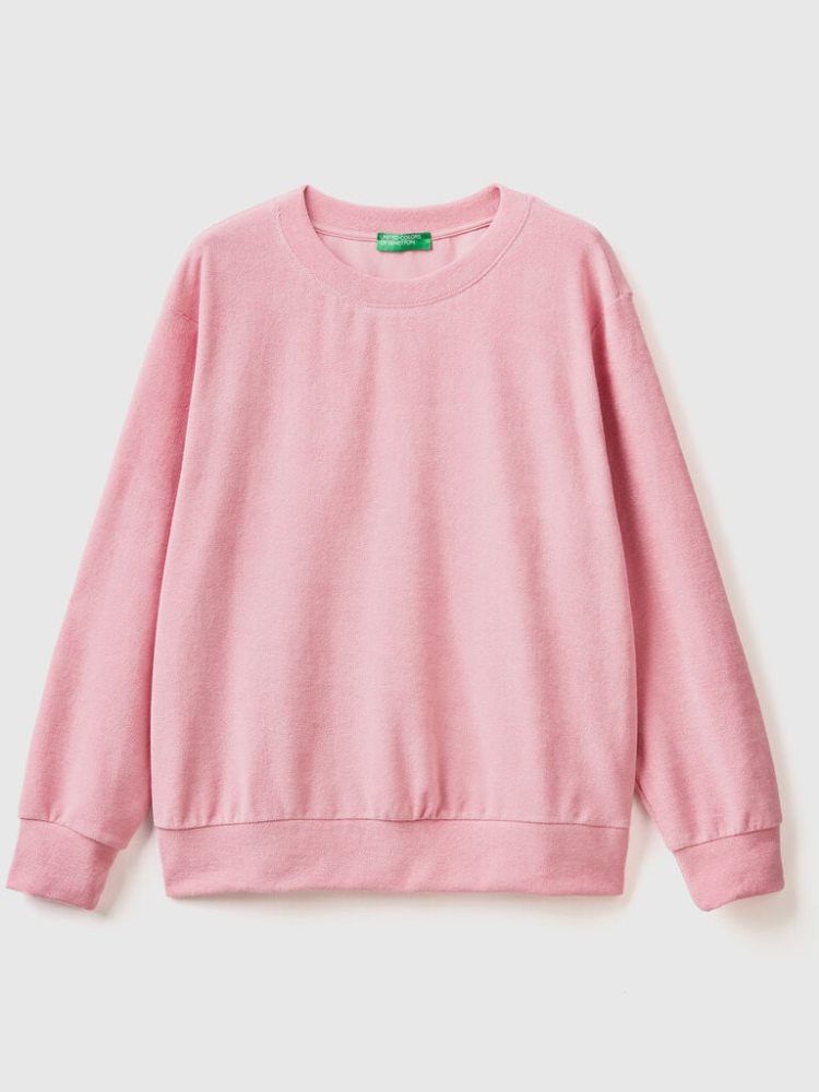 Benetton Organic Katoenen Blend Sweatshirt Dames Roze | BE711612