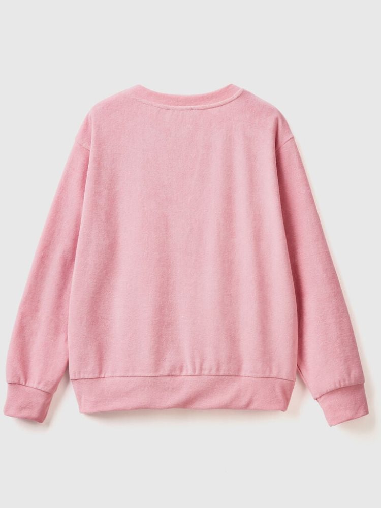 Benetton Organic Katoenen Blend Sweatshirt Dames Roze | BE711612