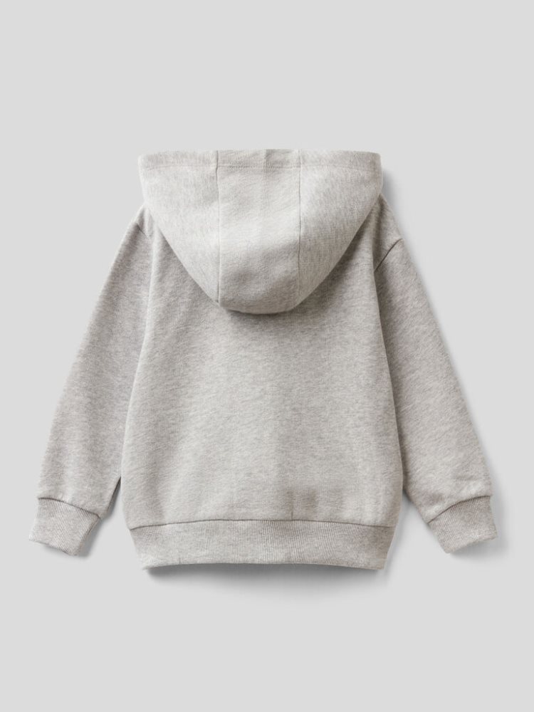 Benetton Organic Katoenen Hood Hoodie Kinderen Grijs | BE880520