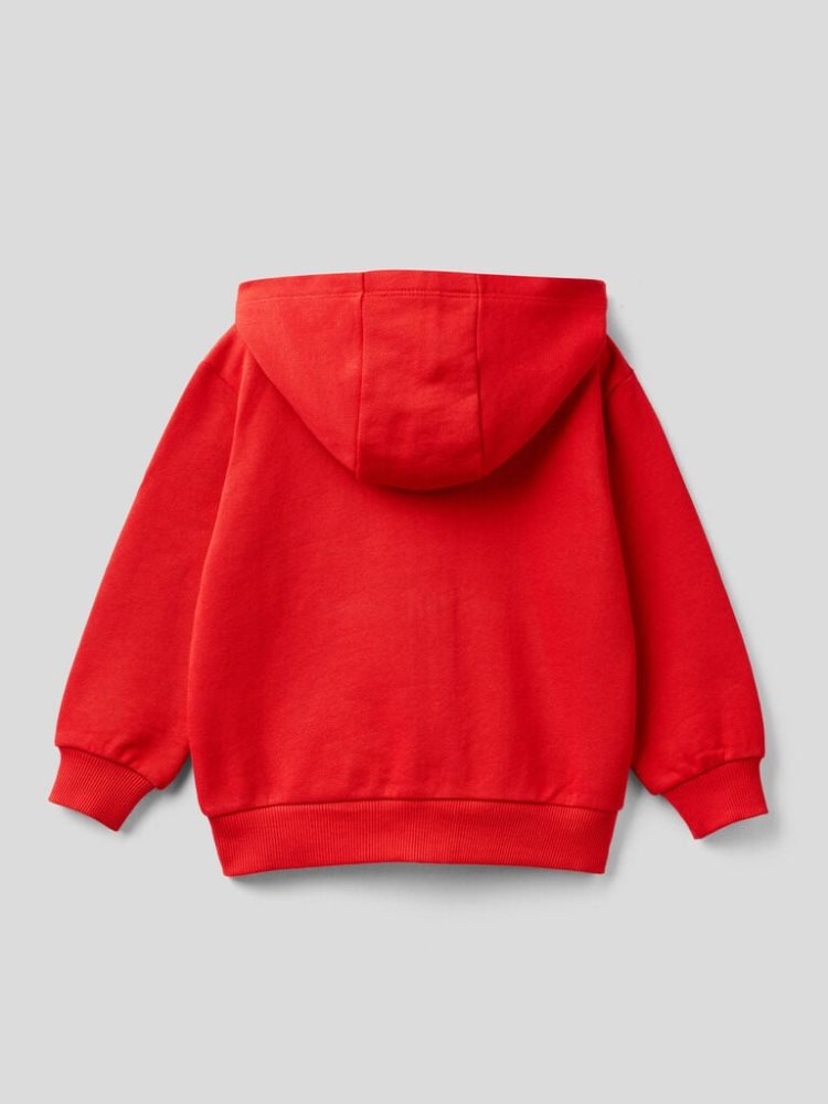 Benetton Organic Katoenen Hood Hoodie Kinderen Rood | BE936833