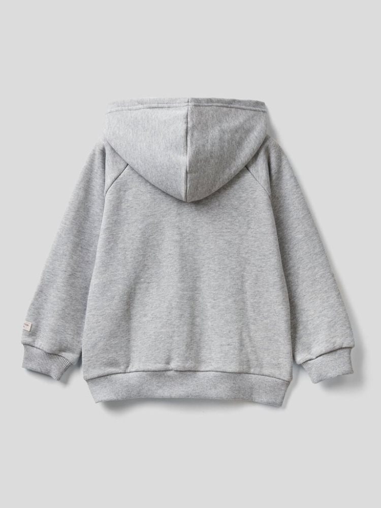 Benetton Organic Katoenen Hoodie Kinderen Grijs | BE088802