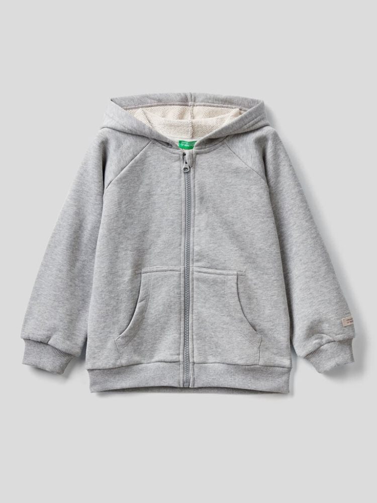 Benetton Organic Katoenen Hoodie Kinderen Grijs | BE088802