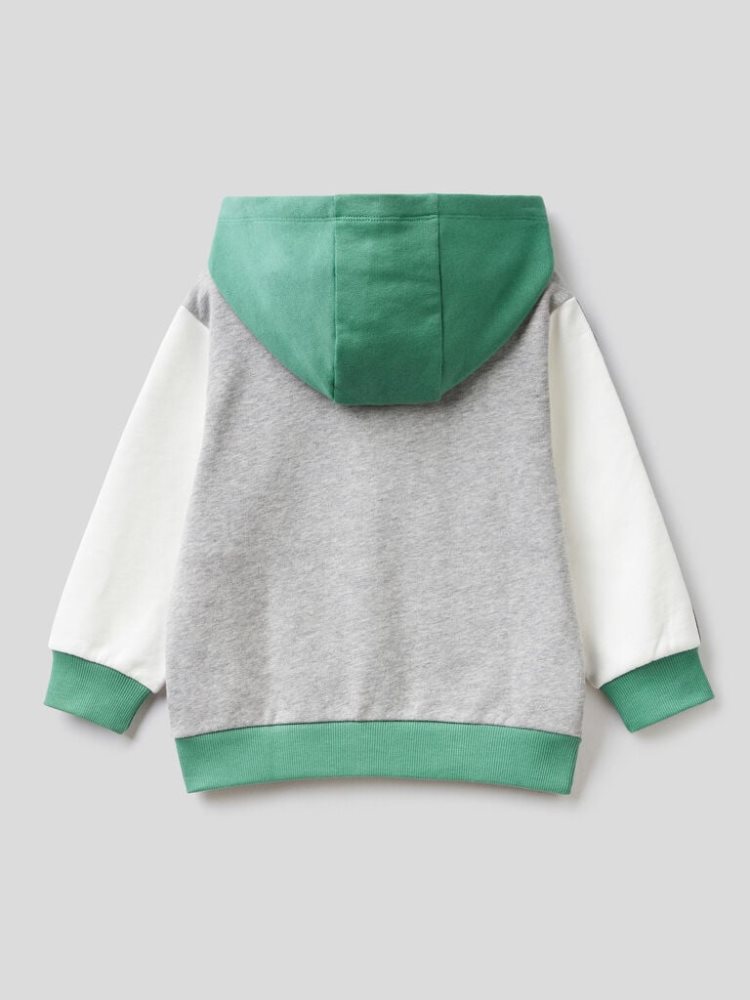 Benetton Organic Katoenen Hoodie Kinderen Groen | BE363015