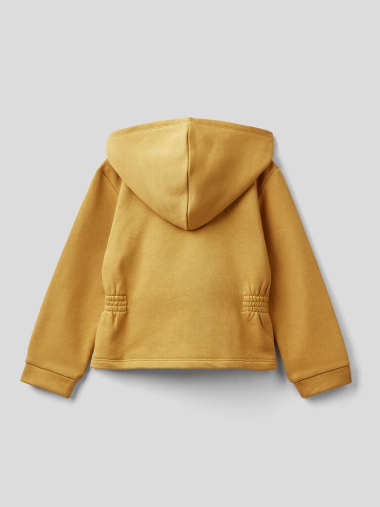 Benetton Organic Katoenen Hoodie Kinderen Mosterdgeel | BE444041