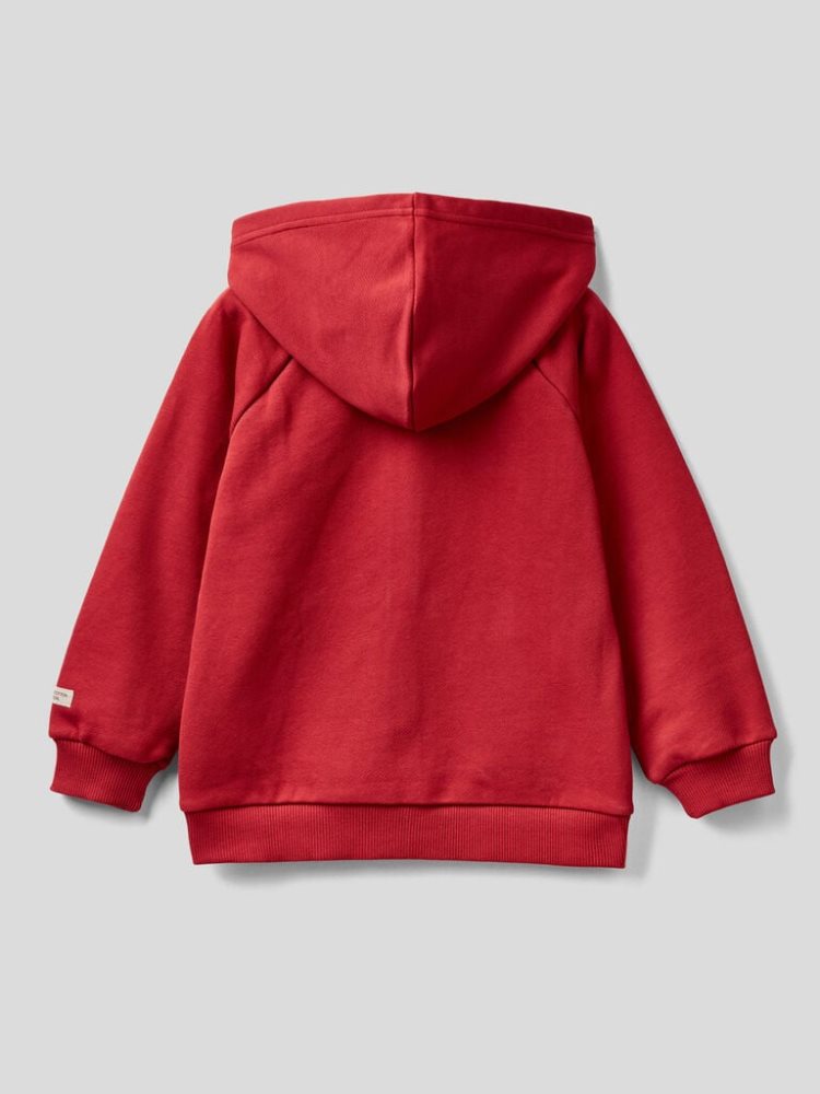 Benetton Organic Katoenen Hoodie Kinderen Rood | BE548043