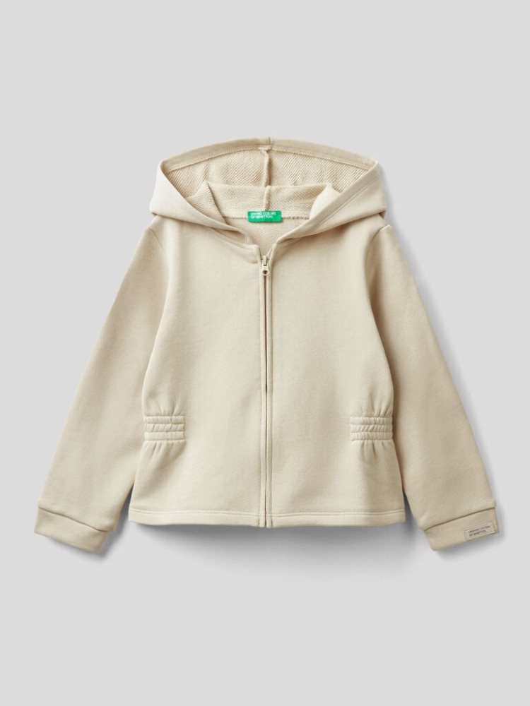 Benetton Organic Katoenen Hoodie Kinderen Wit | BE797458