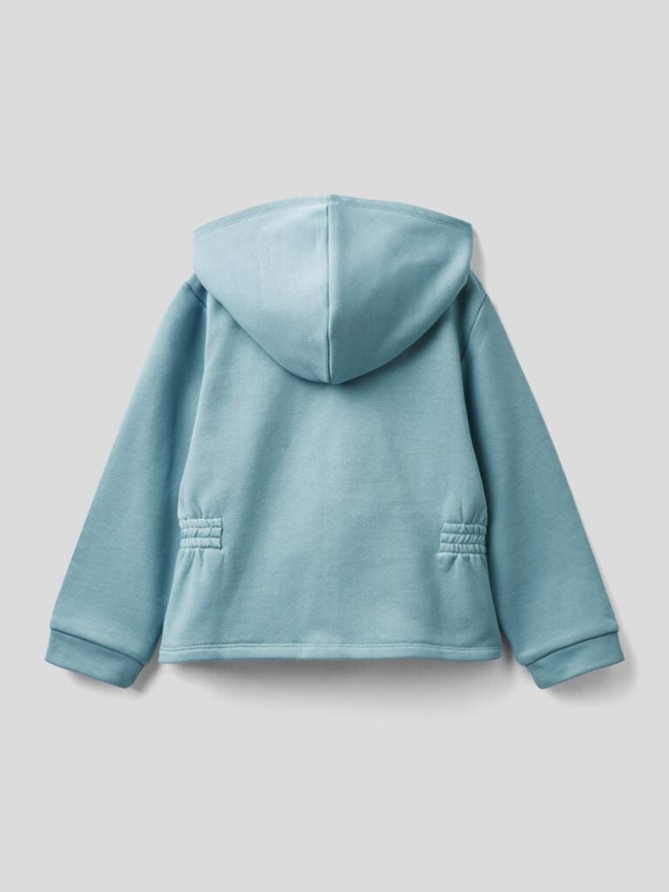 Benetton Organic Katoenen Hoodie Kinderen Lichtblauw | BE810290