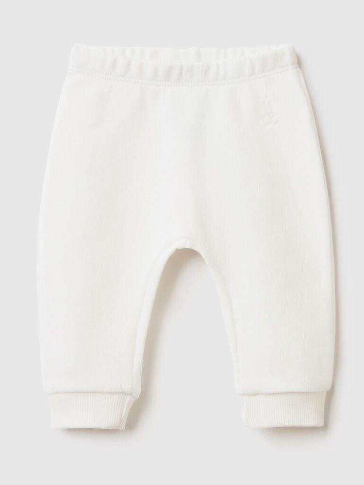 Benetton Organic Katoenen Joggingbroek Kinderen Wit | BE235427