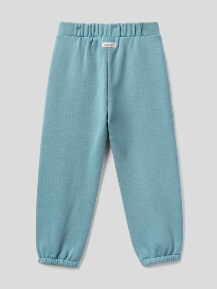 Benetton Organic Katoenen Joggingbroek Kinderen Lichtblauw | BE636460