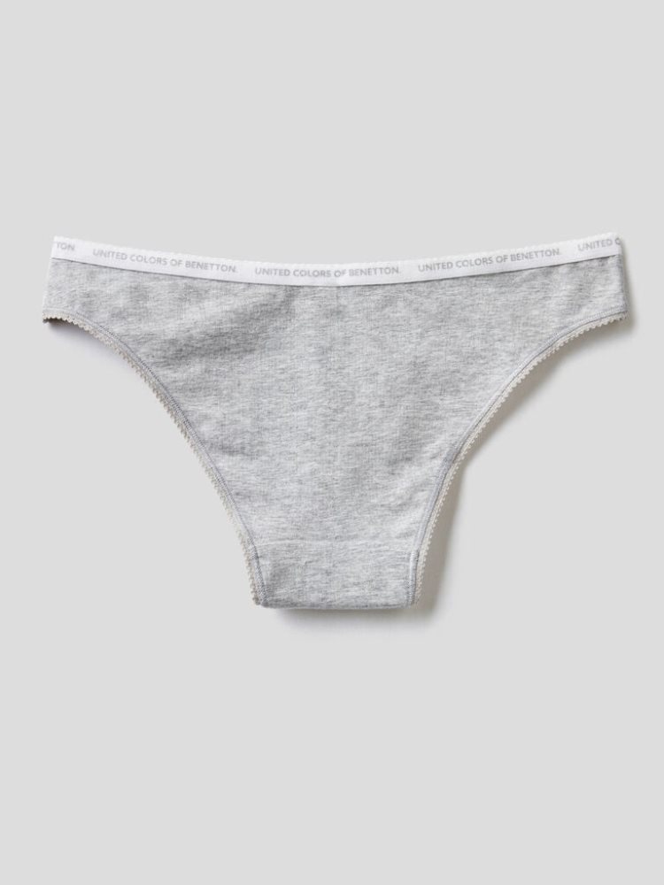 Benetton Organic Katoenen Knickers Dames Lichtgrijs | BE496607