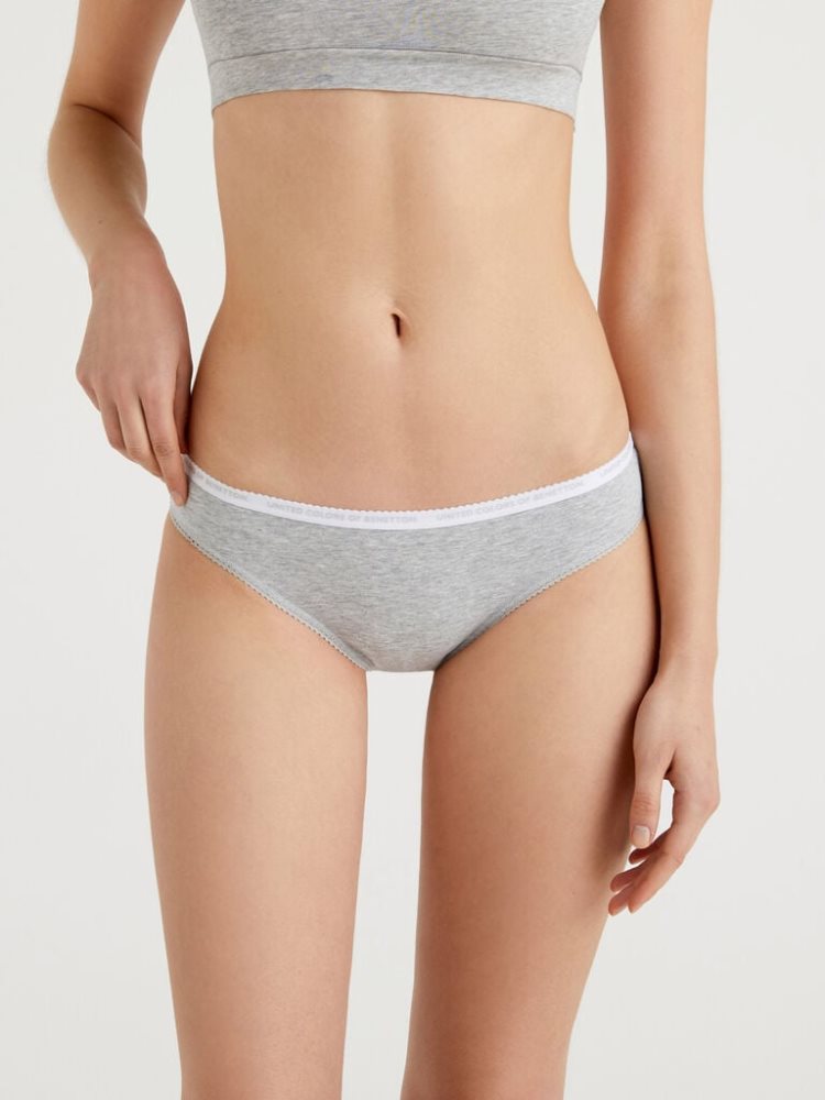 Benetton Organic Katoenen Knickers Dames Lichtgrijs | BE496607