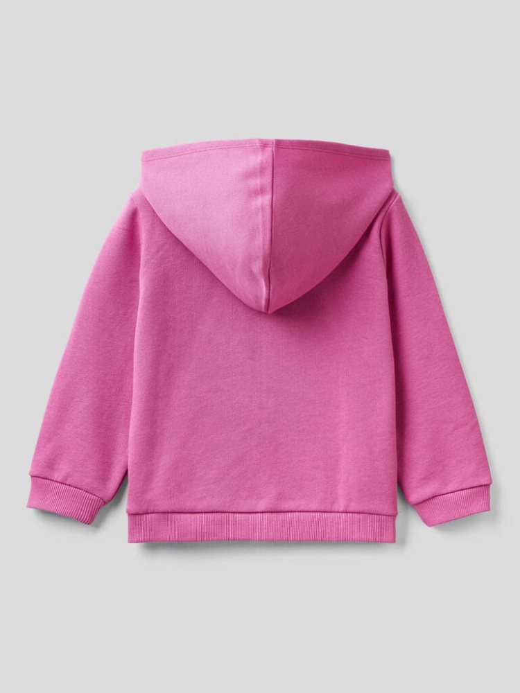 Benetton Organic Katoenen Met Capuchon Hoodie Kinderen Cyclamen | BE070044