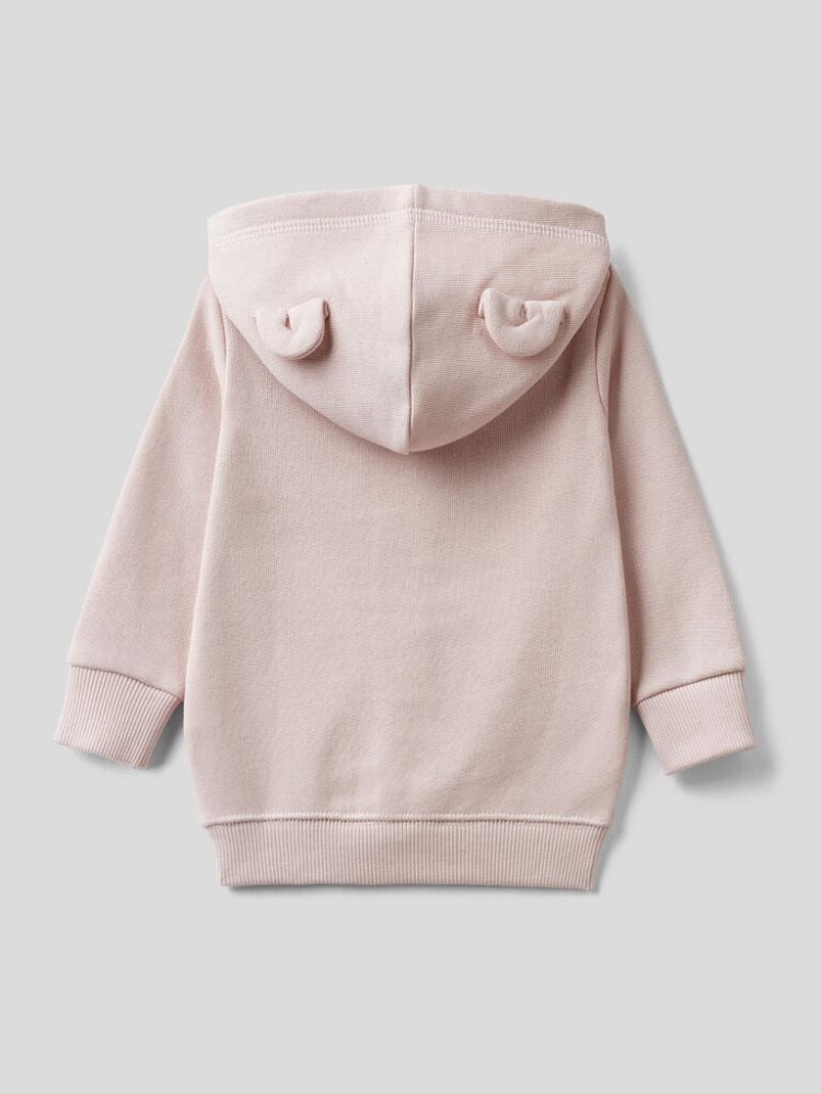 Benetton Organic Katoenen Met Capuchon Sweatshirt Kinderen Roze | BE054182