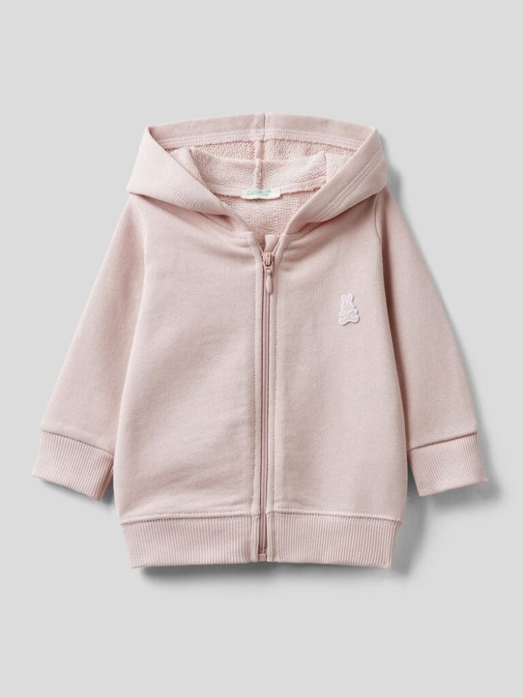 Benetton Organic Katoenen Met Capuchon Sweatshirt Kinderen Roze | BE054182