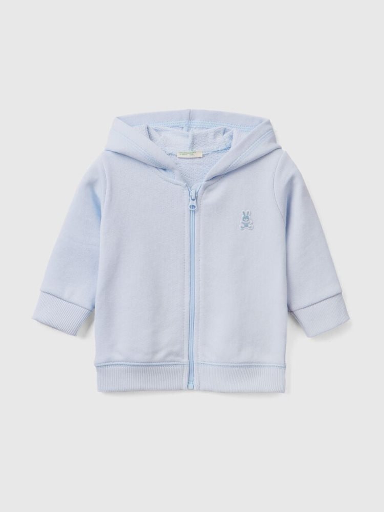 Benetton Organic Katoenen Met Capuchon Sweatshirt Kinderen Blauw | BE467377