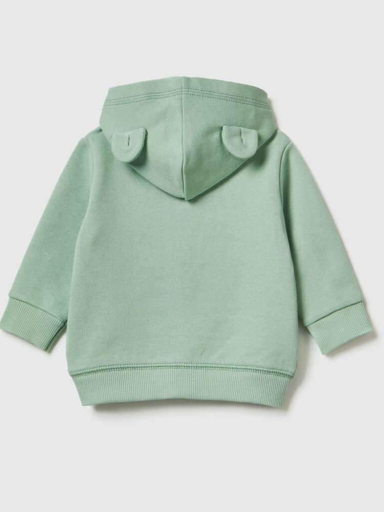 Benetton Organic Katoenen Met Capuchon Sweatshirt Kinderen Lichtgroen | BE613958